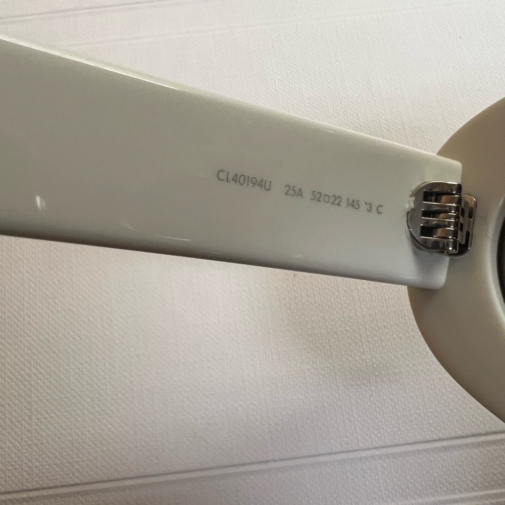 CELINE Triomphe Oval Frame Sunglasses - White - Picture 3 of 8